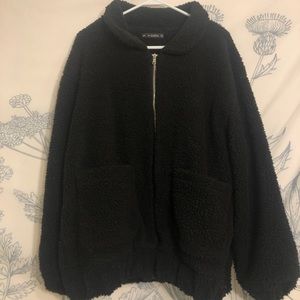 Zaful black teddy bear jacket / Sherpa Jacket